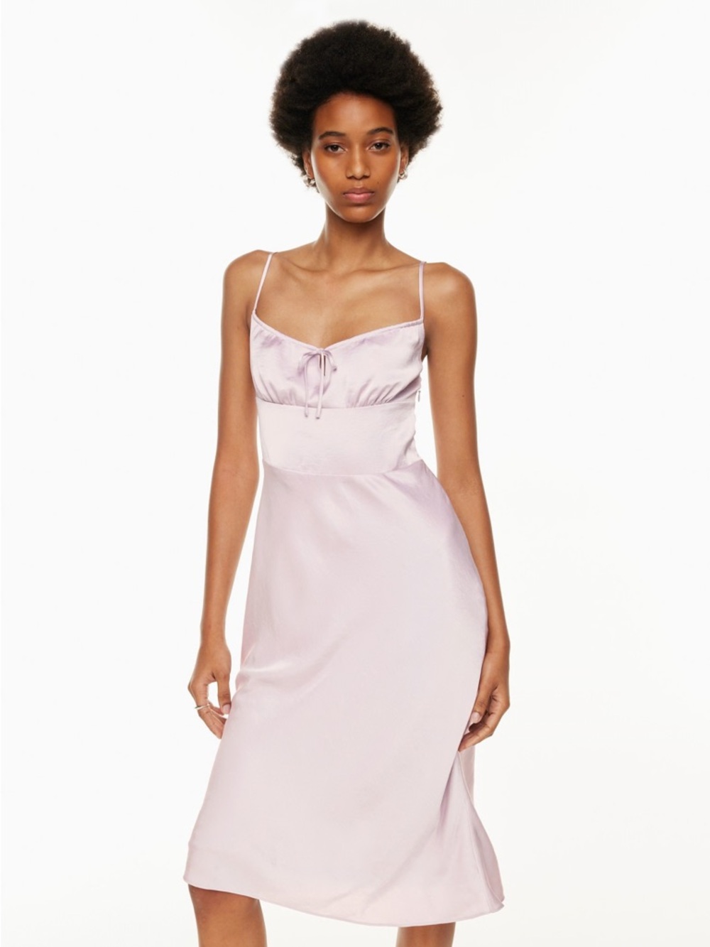 Aritzia Wilfred Bellow Lilac Satin Dress